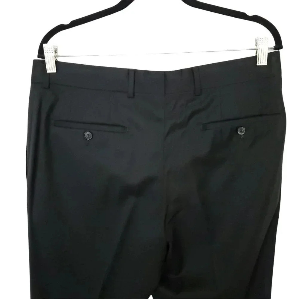 Boss Hugo Boss Wool Dress Pants Men's 32US (Euro Size 48) Black Trousers Pockets - Picture 6 of 11